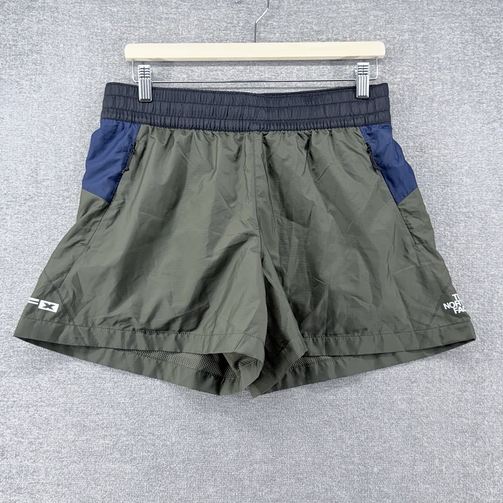The North Face TNF X Shorts Women Size Medium Taupe Green Outdoor Athletic
